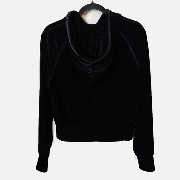 Rag & Bone Velvet Black Cropped Hoodie Relaxed Fit Sweater Small - Picture 6 of 14